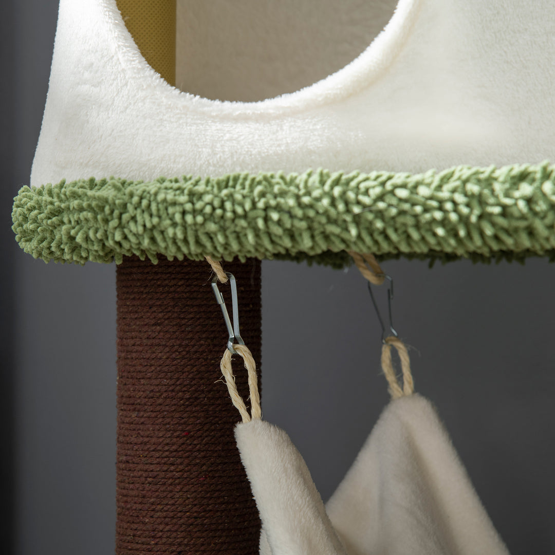Cat Tree, Cat Tower with Sisal Scratching Post, Hammock- Green