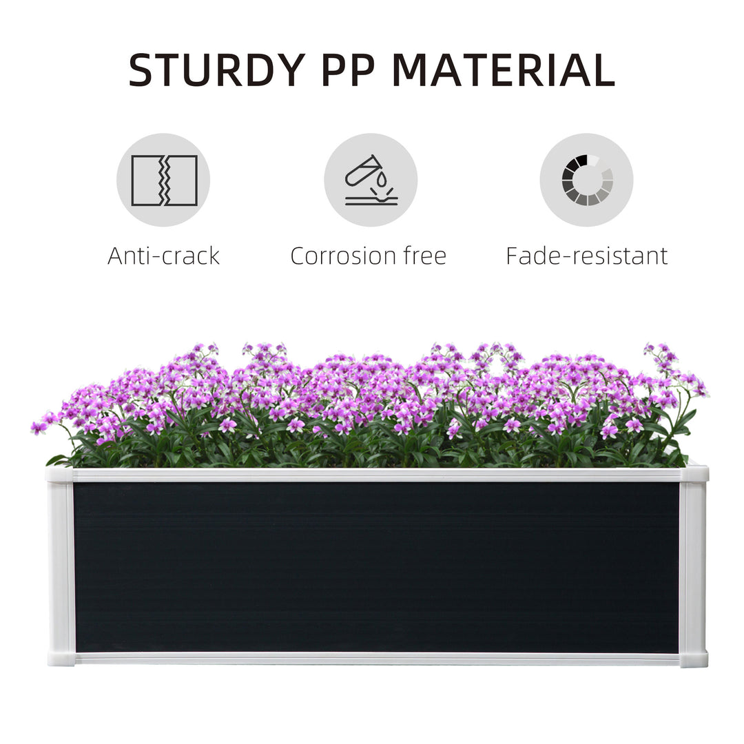 Outsunny Garden Raised Bed Planter Grow Containers for Outdoor Patio Plant Flower Vegetable Pot PP 100 x 80 x 30 cm