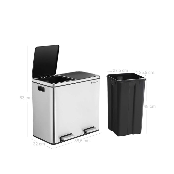 2 Compartments Dustbin