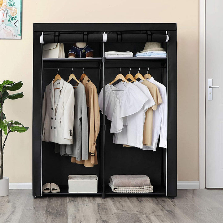 Portable Wardrobe with 2 Hanging Rods