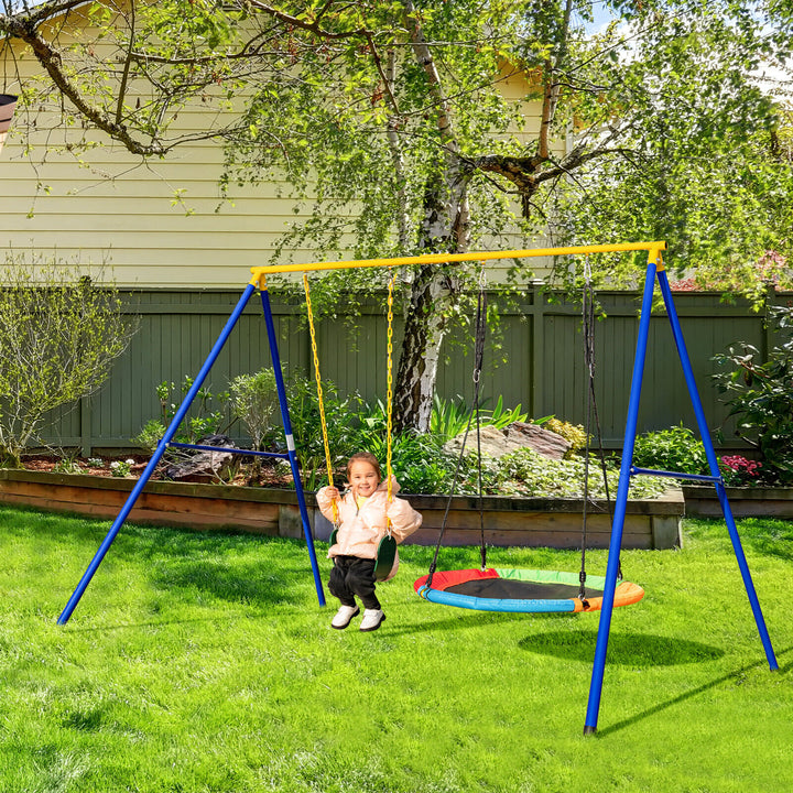 Strap Swing Seat and Saucer Tree Swing Set