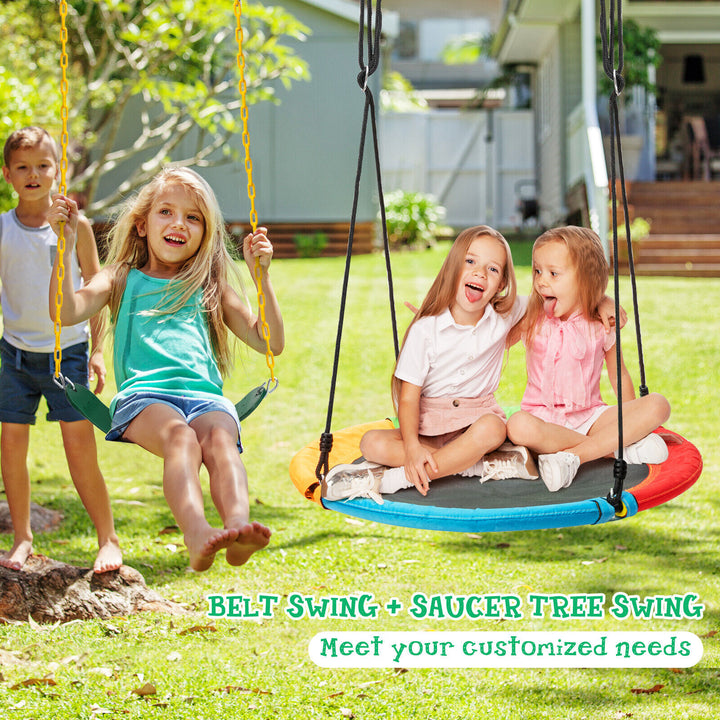 Strap Swing Seat and Saucer Tree Swing Set