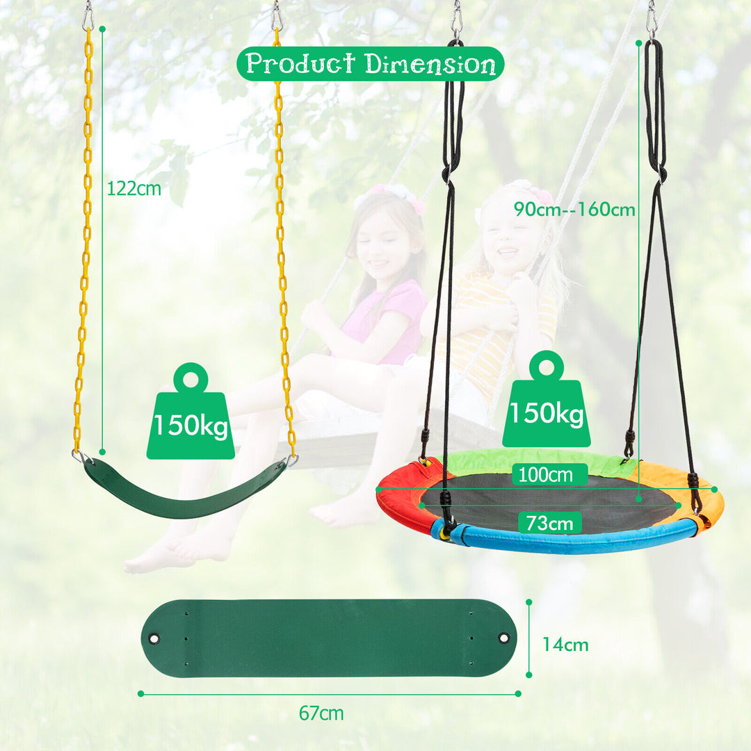 Strap Swing Seat and Saucer Tree Swing Set