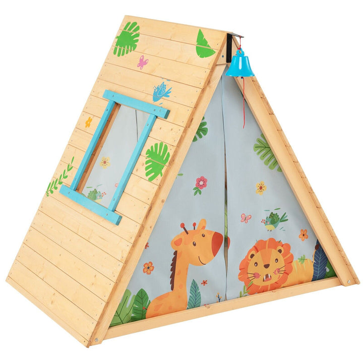 Children Climbing Playhouse with Front Bell and Window
