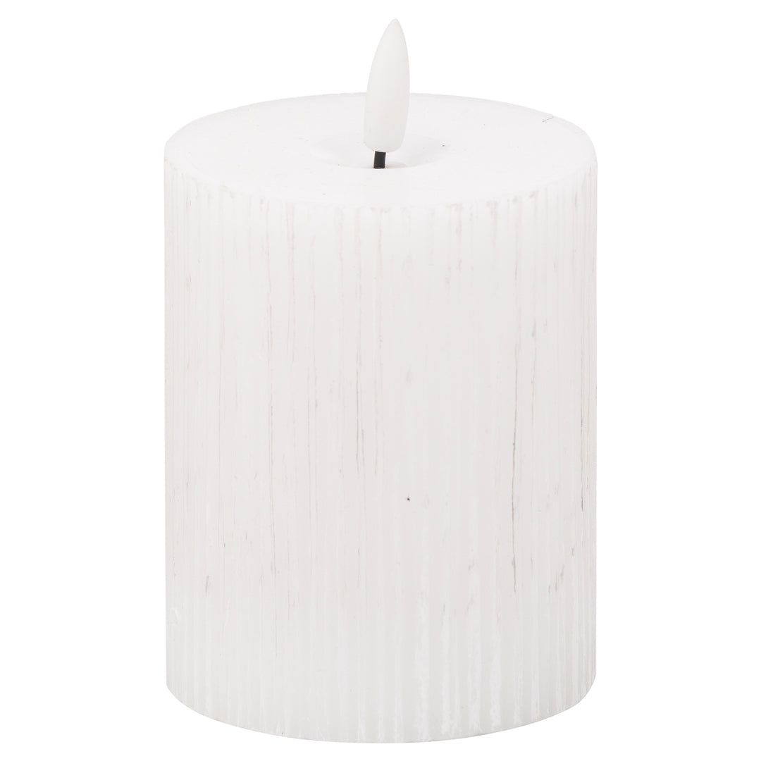 Natural Glow 3x4 Textured Ribbed LED Candle