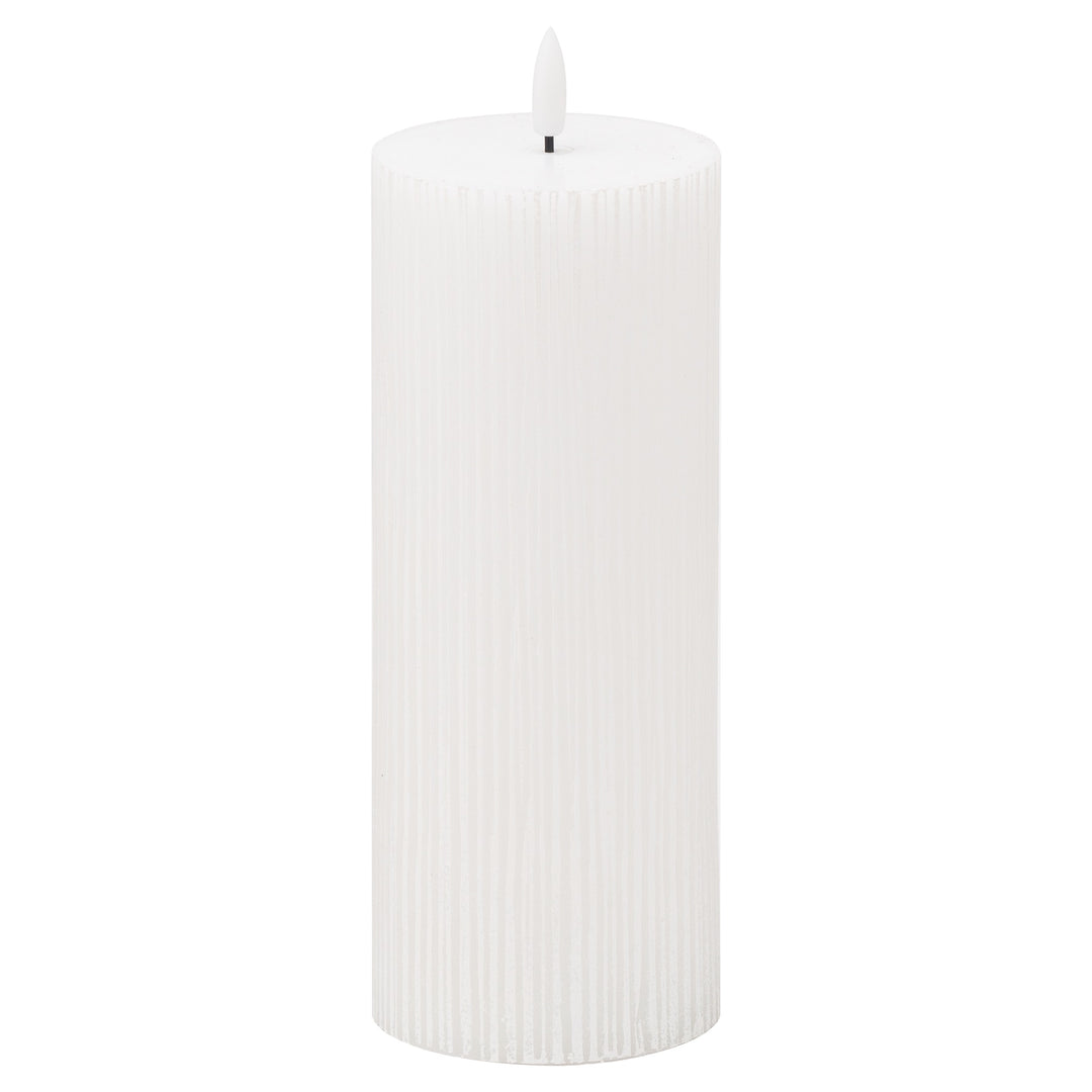 Natural Glow 3x8 Textured Ribbed LED Candle