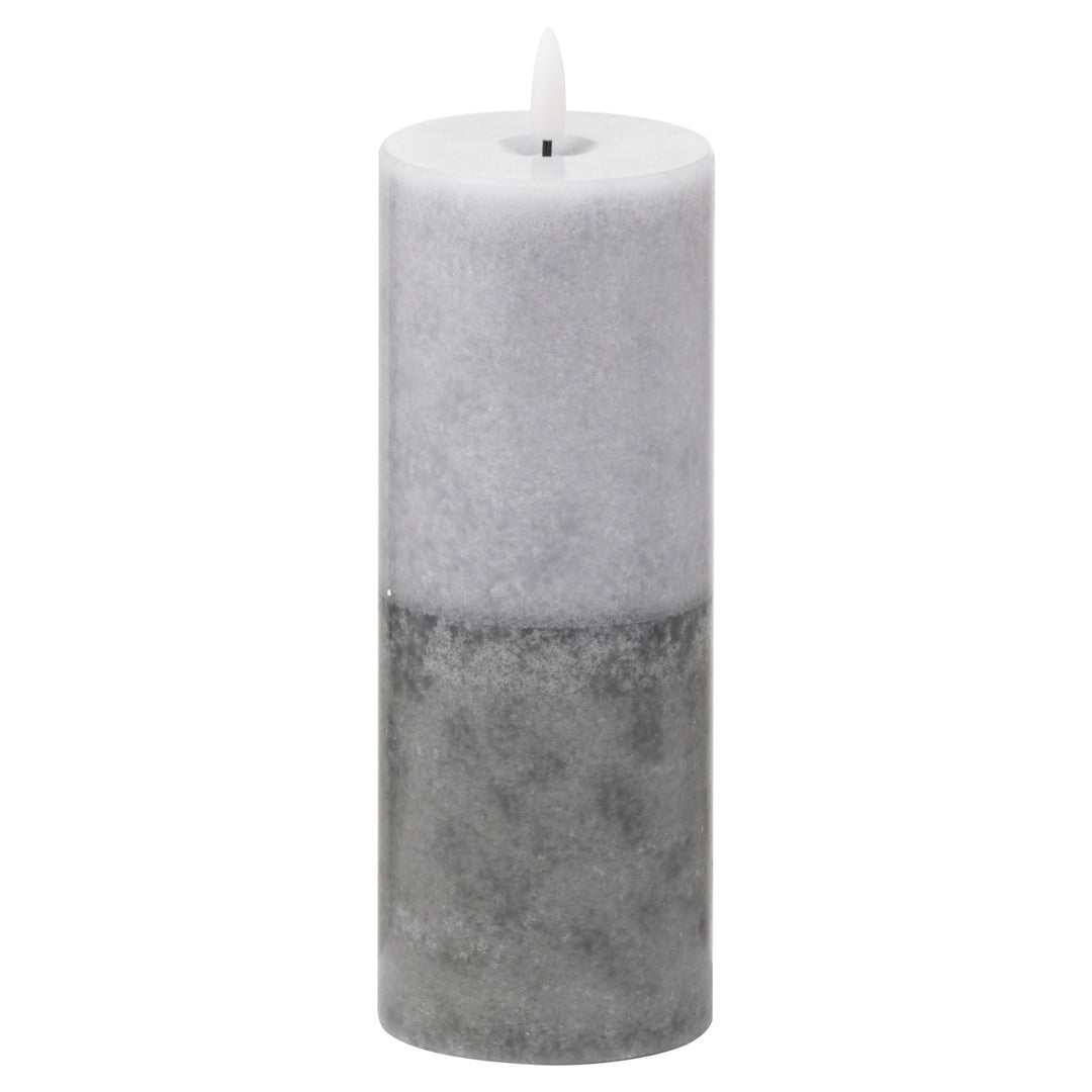 Natural Glow 3x8 Grey Dipped LED Candle
