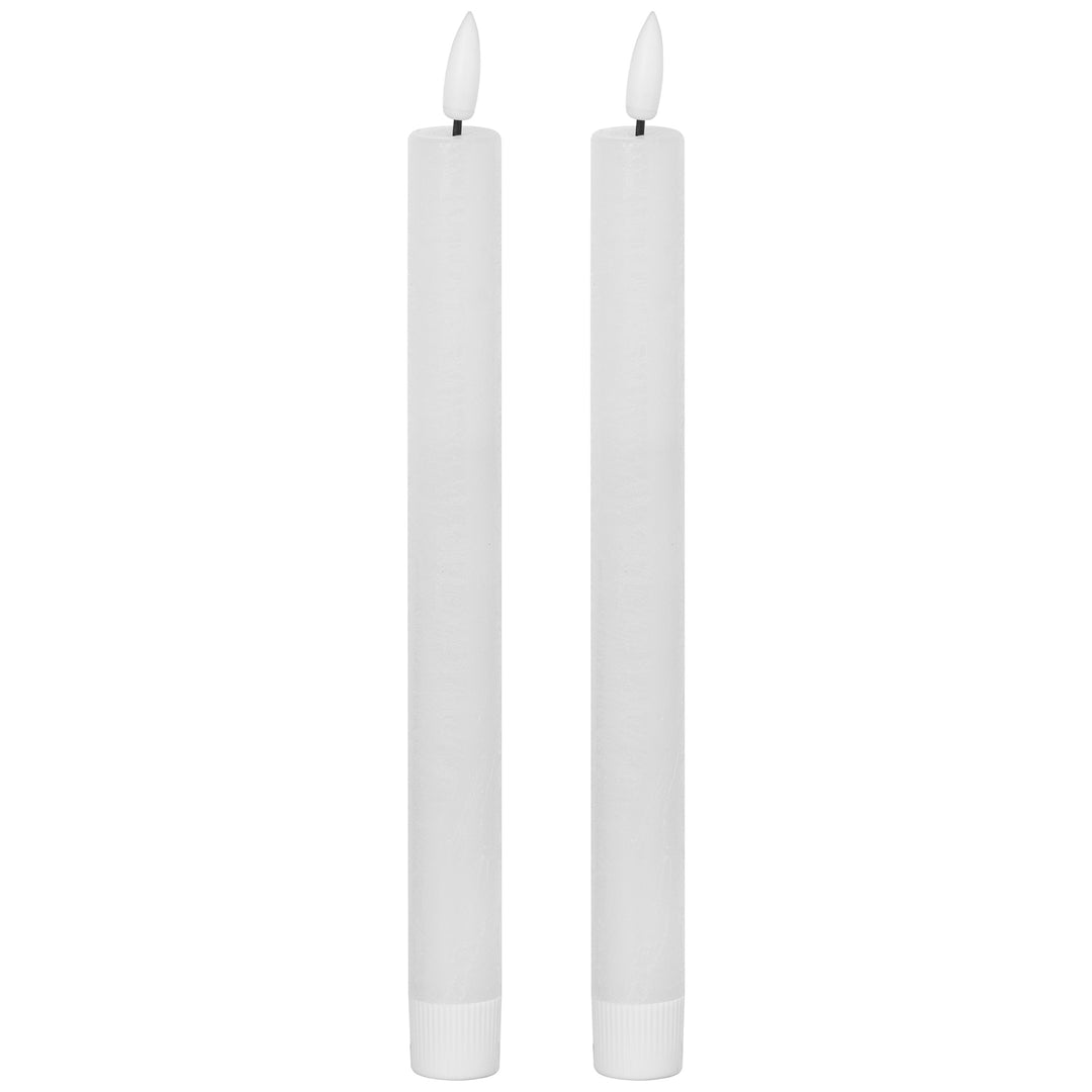 Natural Glow S/ 2 White LED Dinner Candles