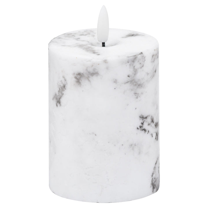 Natural Glow 3x4 Marble Effect LED Candle