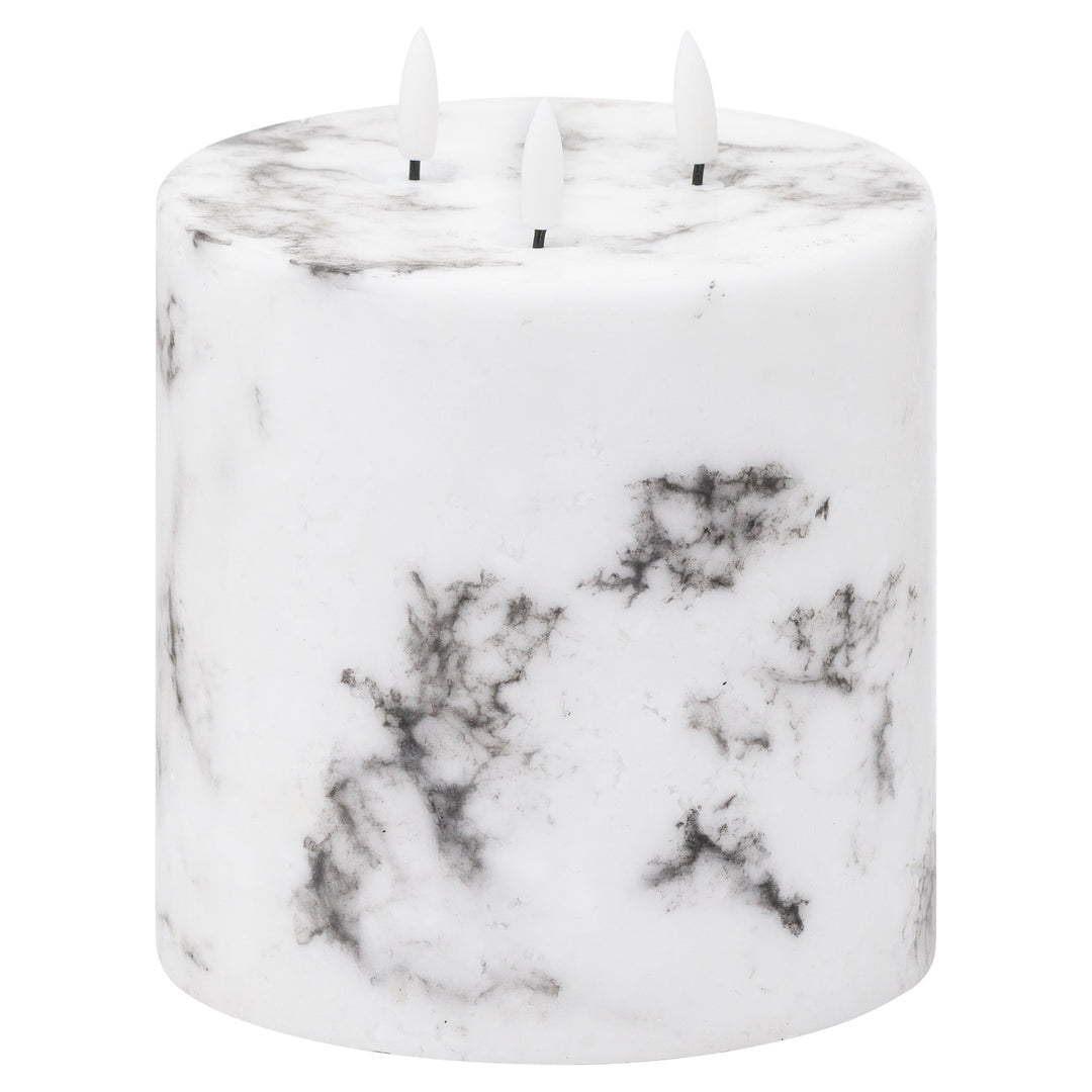 Natural Glow 6x6 Marble Effect LED Candle