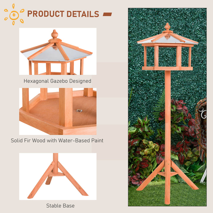 PawHut Deluxe Bird Stand Feeder Table Feeding Station Wooden Garden Wood Coop Parrot Stand 113cm High New