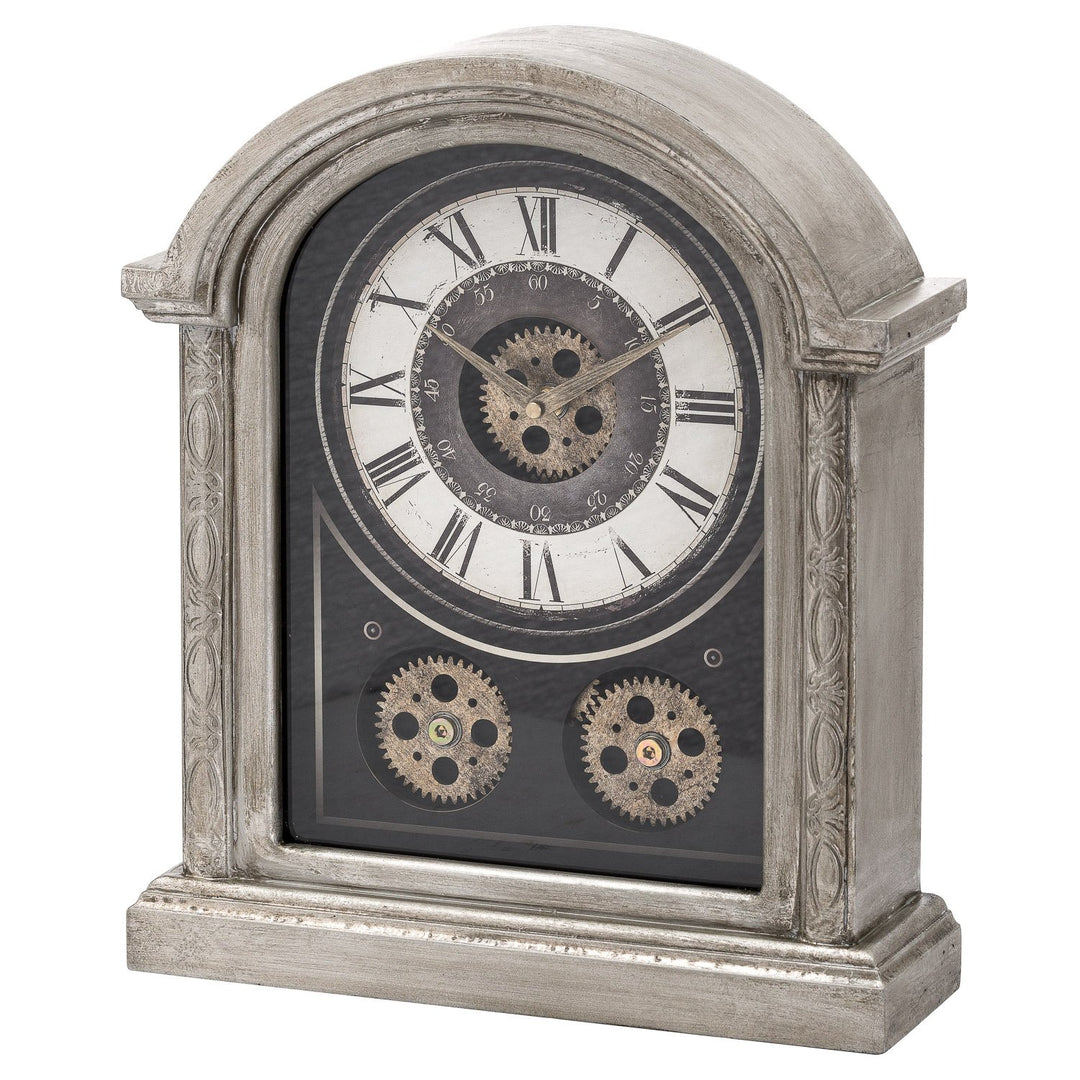 Antique Silver Mechanism Mantel Clock