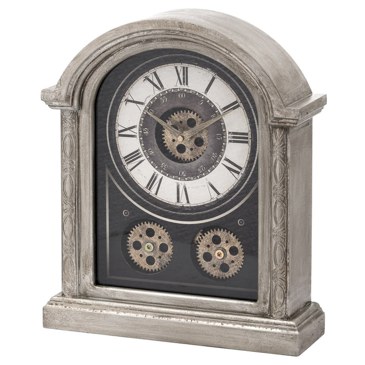 Antique Silver Mechanism Mantel Clock