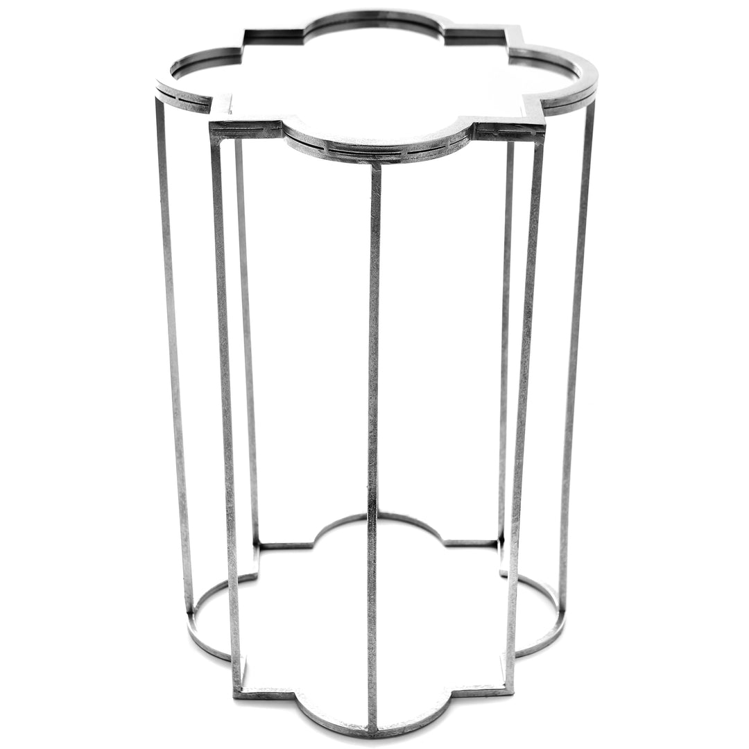 Quarter Foil Mirrored Set Of Two Side Tables