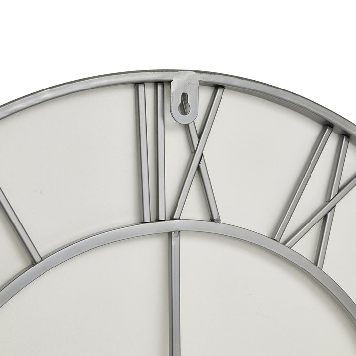 Silver Skeleton Outdoor Wall Clock