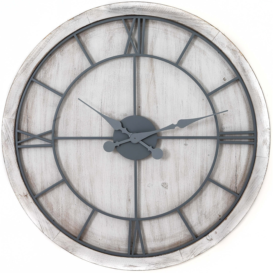 Williston White Large Wall Clock