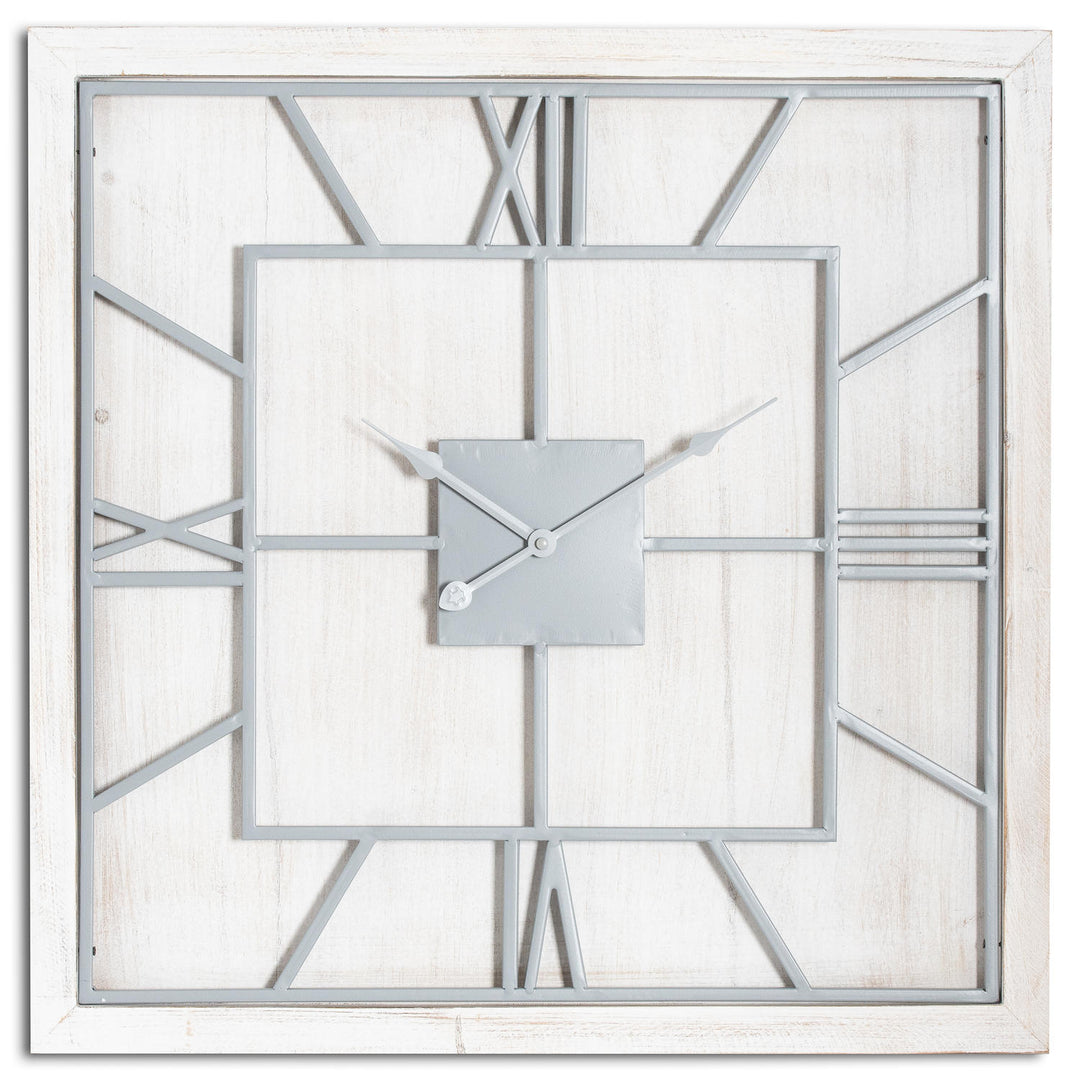 Williston White Square Large Wall Clock