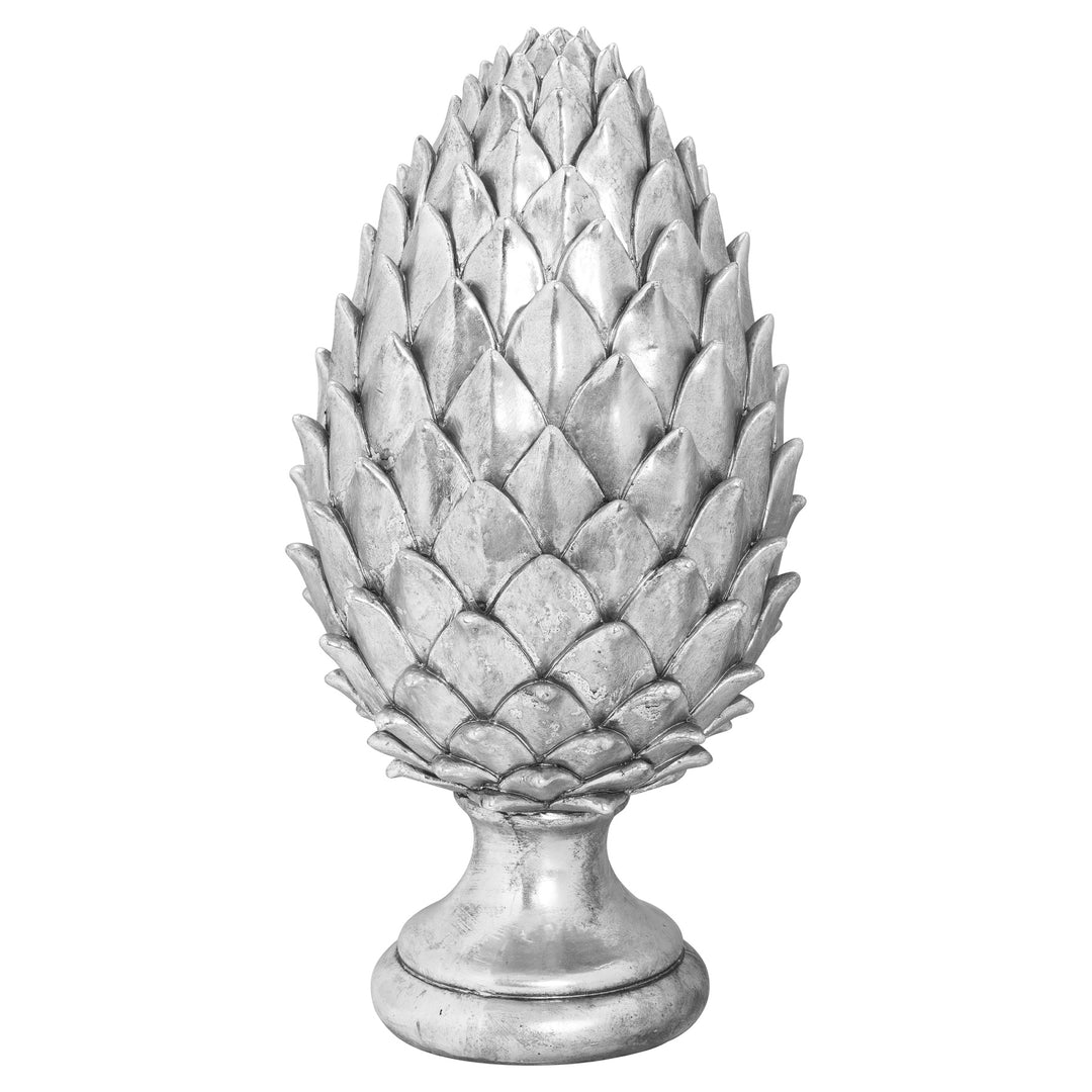 Tall Large Silver Pinecone Finial