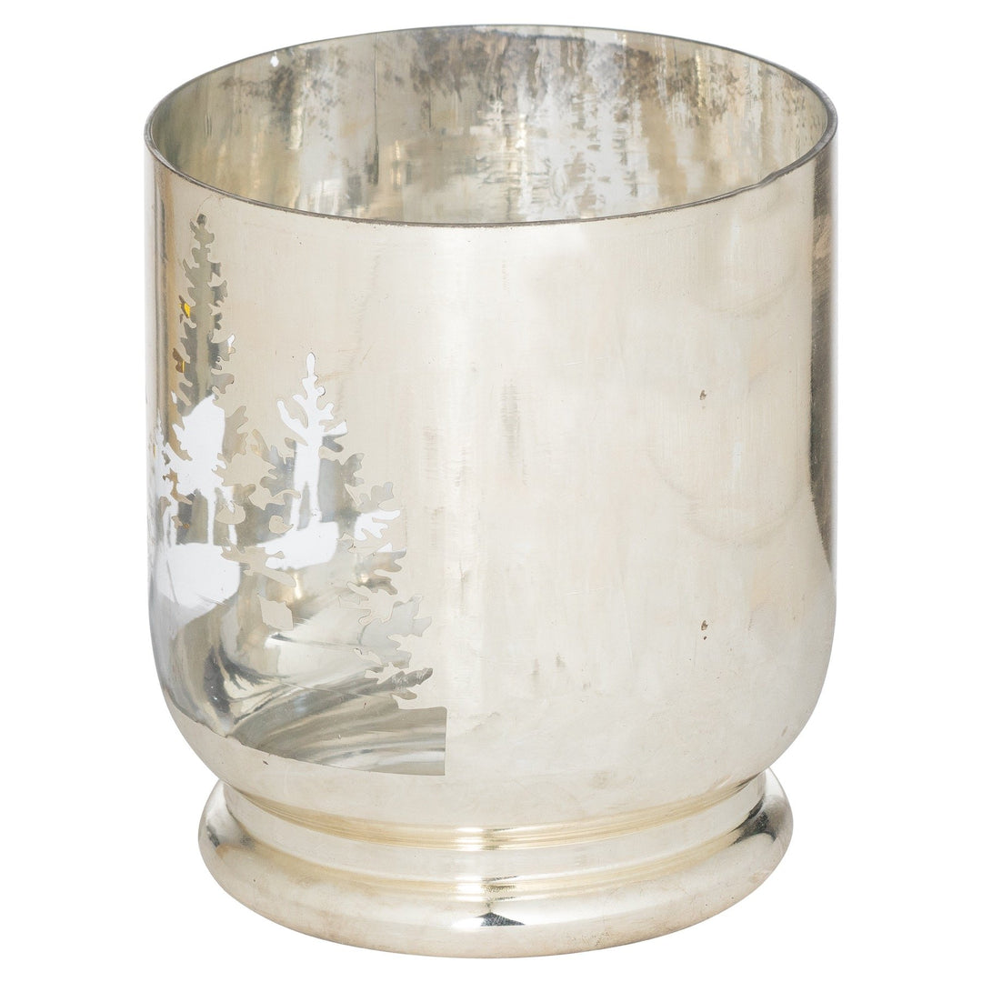 Medium Silver Forest Candle Holder