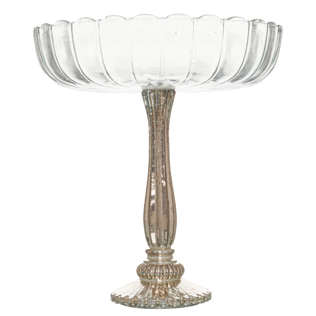 Large Fluted Glass Display Bowl