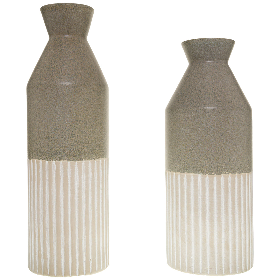 Grey Ceramic Ellipse Tall Vase