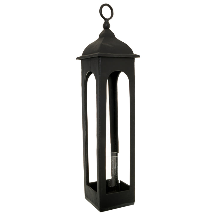 Black Cast Tall Loop Top Lantern