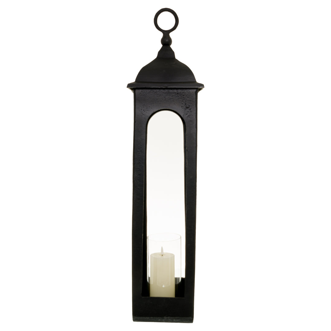 Black Cast Tall Loop Top Lantern