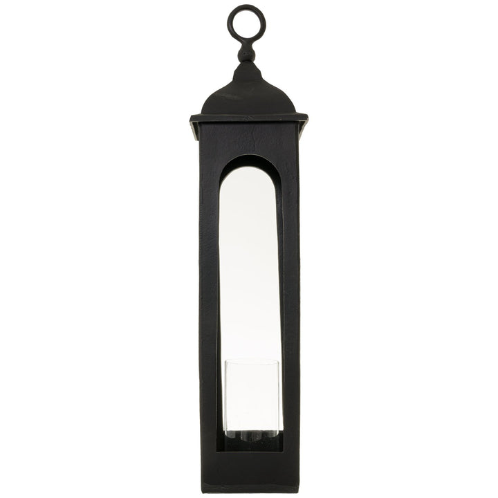 Black Cast Tall Loop Top Lantern