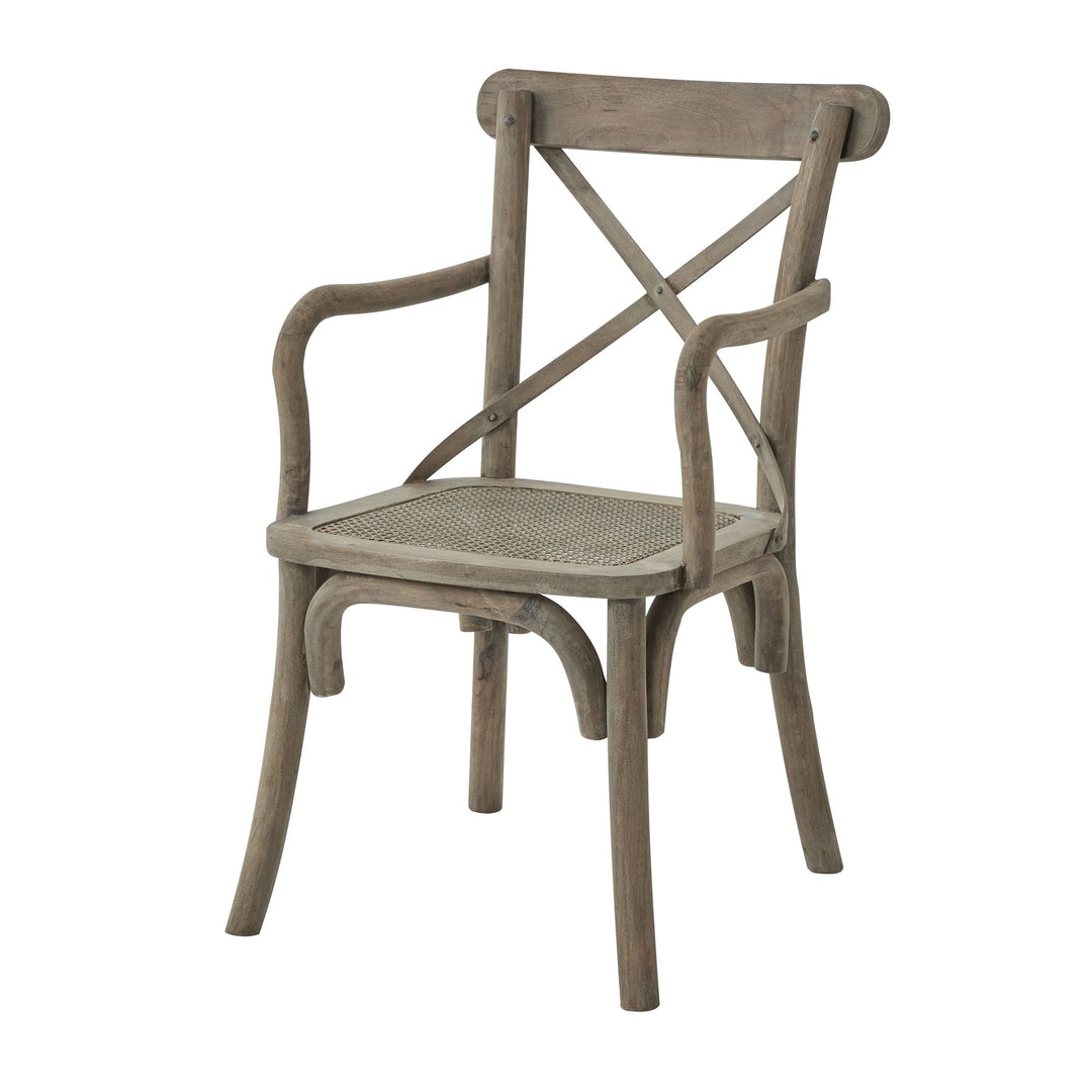 Copgrove Collection Cross Back Carver Chair With Rush Seat