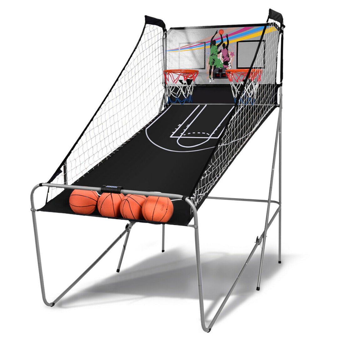 Foldable Basketball Arcade Game 2 Player Shooting Game-Grey