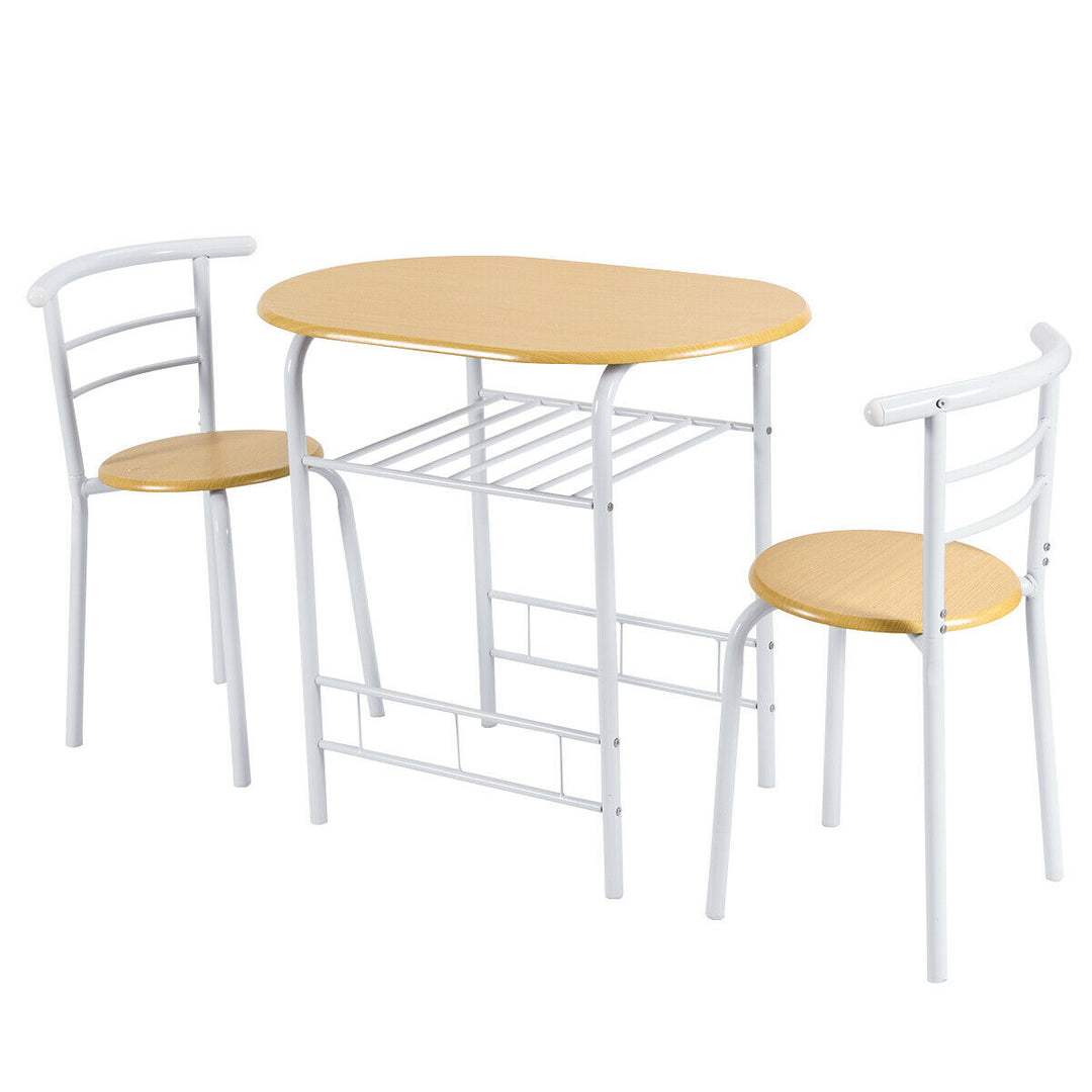 Compact Breakfast Dining Table Set-White