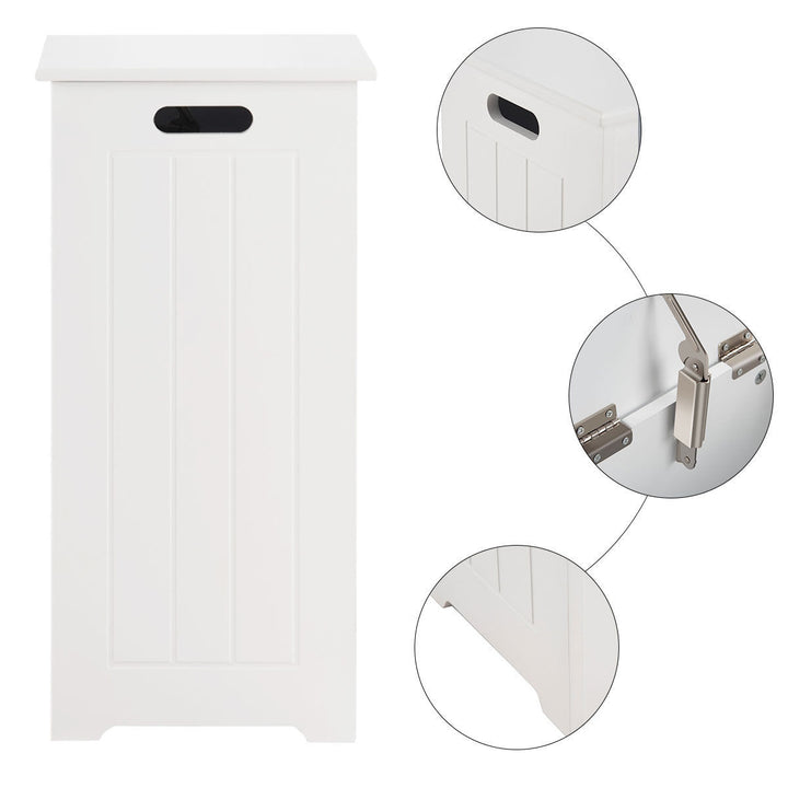 White Wooden Laundry Bin