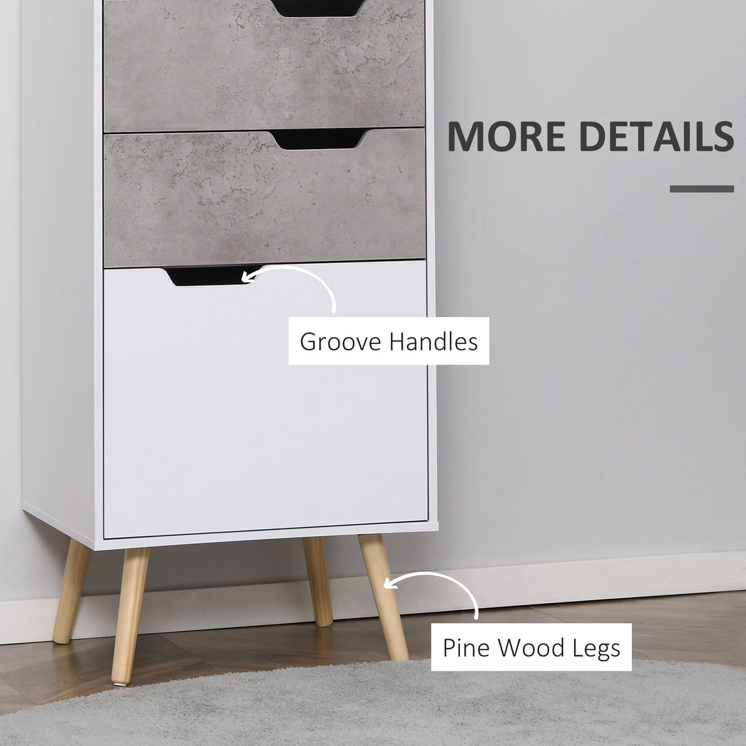 Narrow Sideboard Storage Cabinet, Free Standing Accent Cupboard with 3 Drawers, 2 Open Shelves for Bedroom, Living Room, Hallway, Light Grey