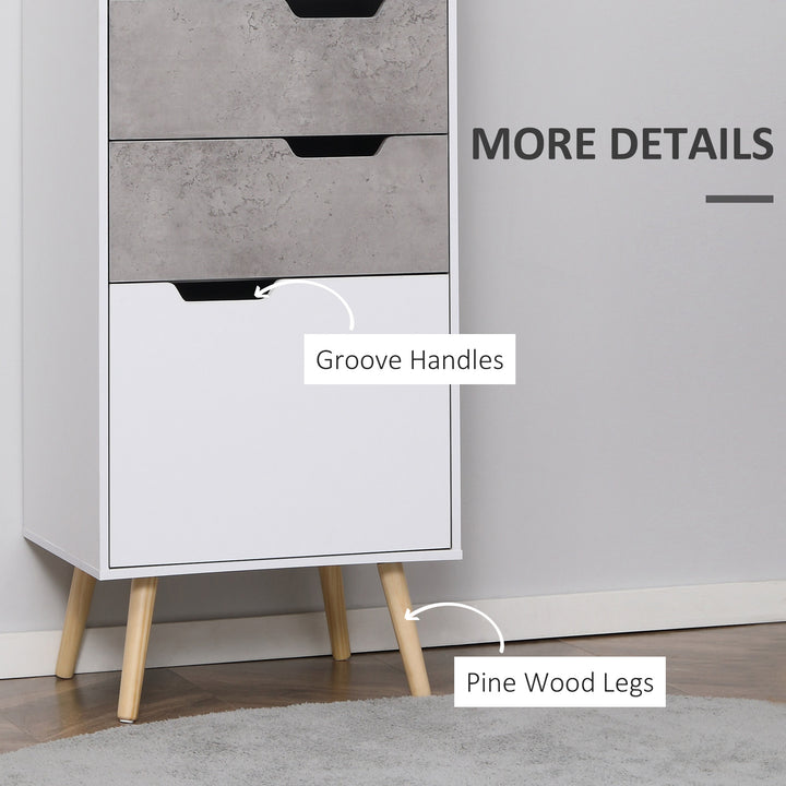 Narrow Sideboard Storage Cabinet, Free Standing Accent Cupboard with 3 Drawers, 2 Open Shelves for Bedroom, Living Room, Hallway, Light Grey