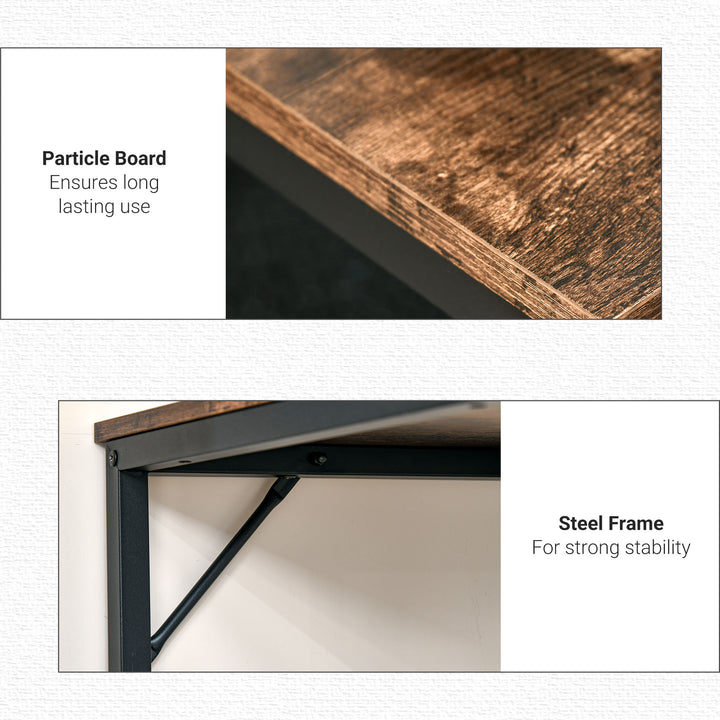 Computer Desk, Home Office Workstation for Study, Writing with CPU Stand and Drawer, Steel Frame, 120x60x75cm