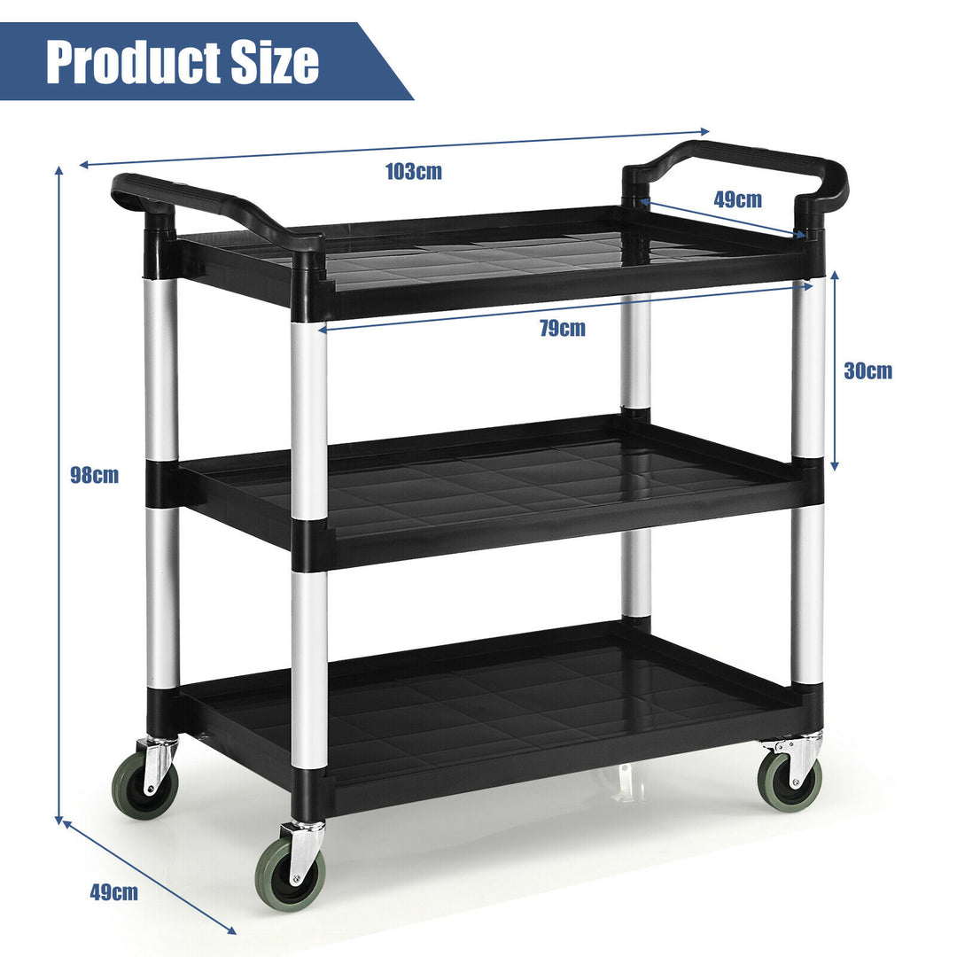 3-Tier Multifunctional Utility Cart with Flexible Wheels