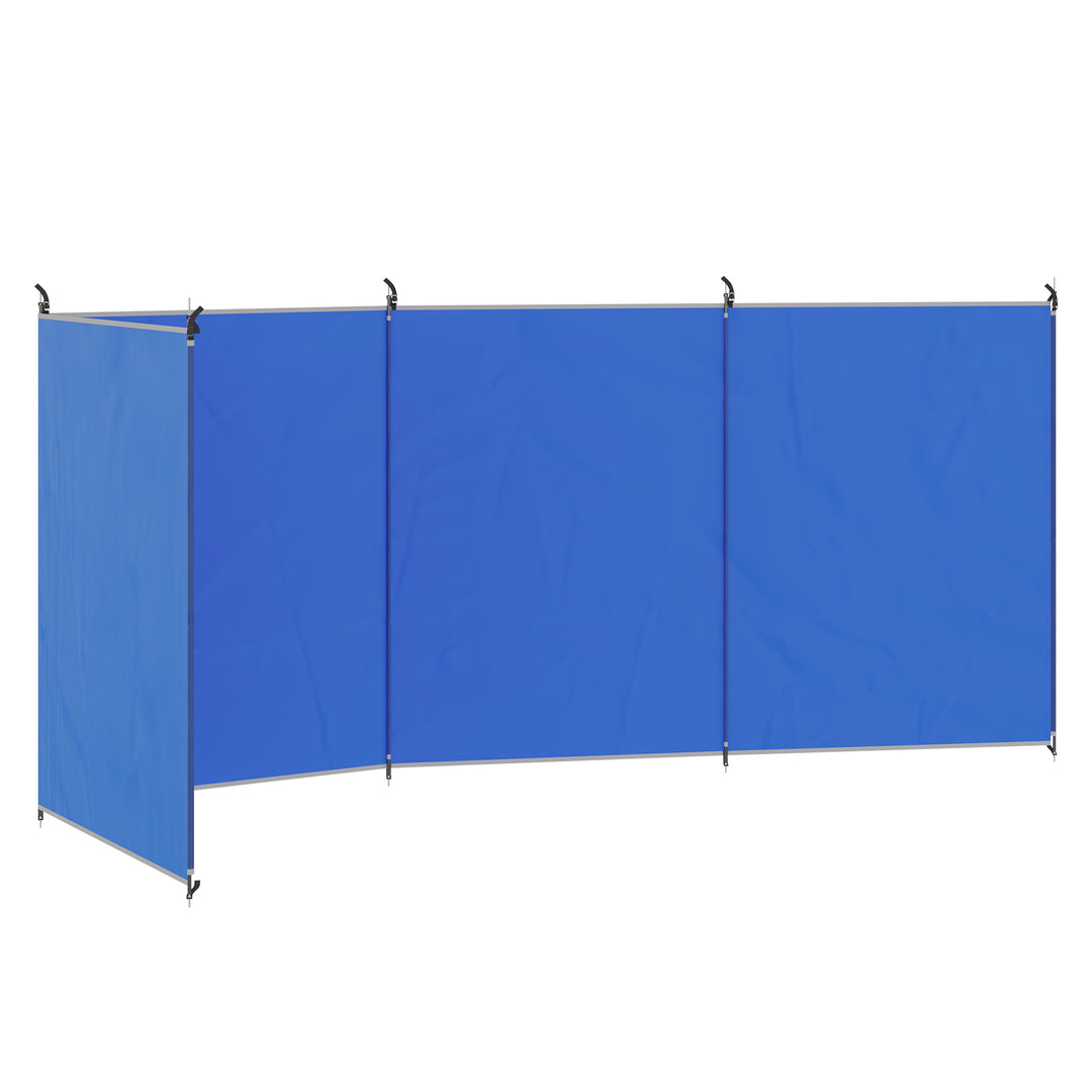 Camping Windbreak with Carry Bag and Steel Poles, Privacy Wall, 450cm x 150cm