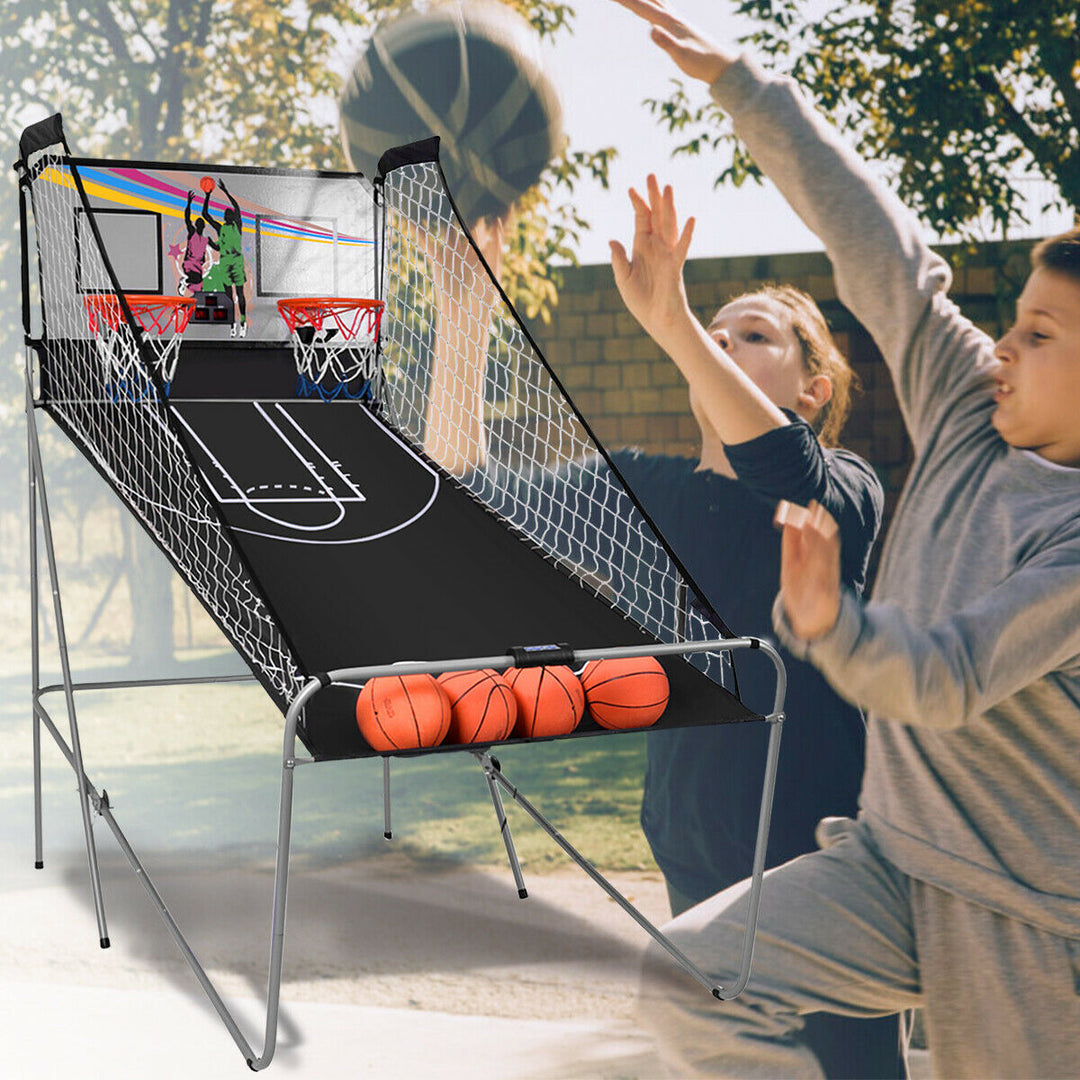 Foldable Basketball Arcade Game 2 Player Shooting Game-Grey