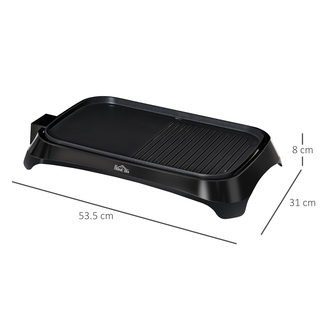 Teppanyaki Grill, 1600W Non Stick Table Top Grill with Drip Tray