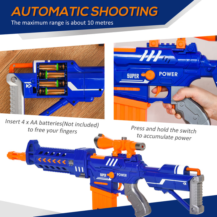 Toy Automatic Foam Blaster Gun Shooter w/ 20 Soft EVA Refill Darts Continuous Shot Magazine Shooting Target Board for Boys &amp; Girls 8-12 Years