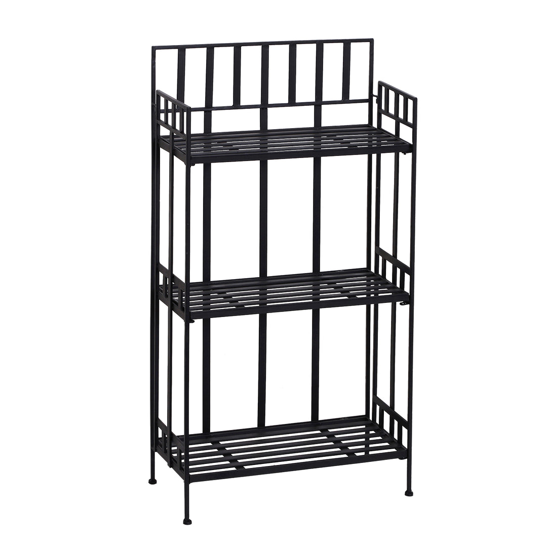 Retro 3-Tier Garden Plant Stand Plant Shelf Metal Flower Display Rack Bookshelf Bathroom Shelf