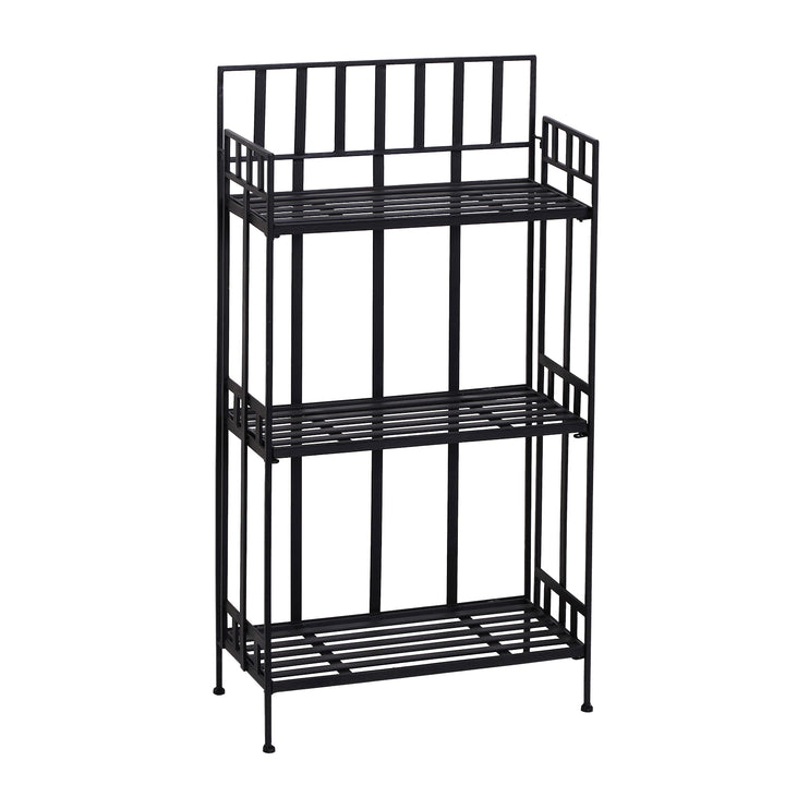Retro 3-Tier Garden Plant Stand Plant Shelf Metal Flower Display Rack Bookshelf Bathroom Shelf