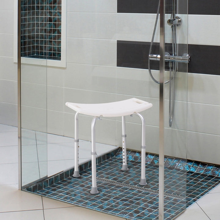 Rectangular Adjustable Height Mobility Medical Grade Stabilized Shower Seat Bath Stool