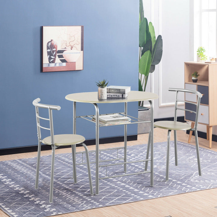 Compact Breakfast Dining Table Set-Grey