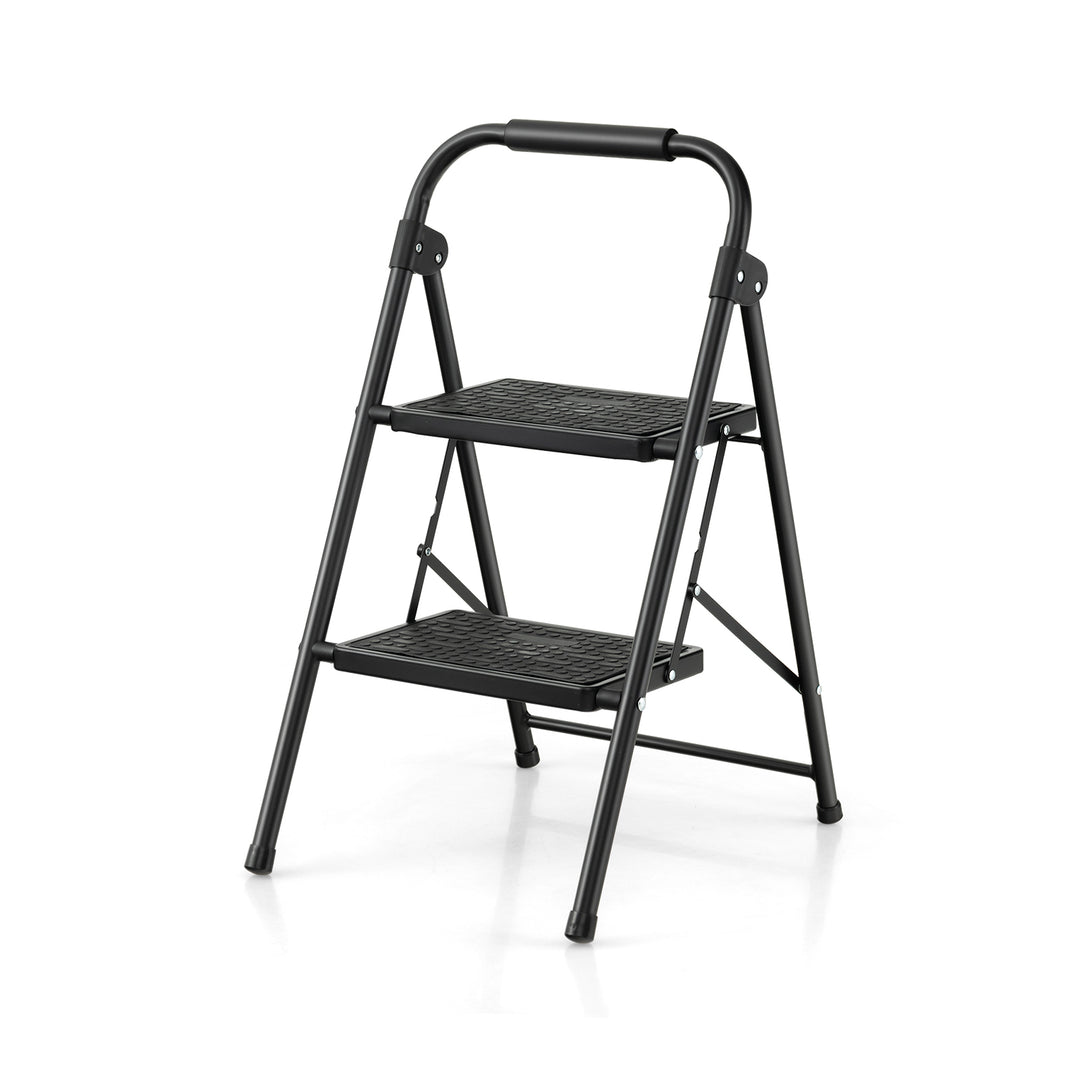 Folding Ladder with Safe Lock and Hand Grip-Black