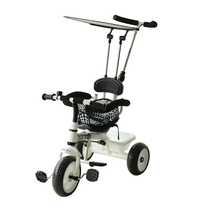 Baby Tricycle W/Handle-White/Black