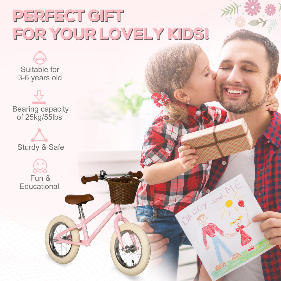 Kids Balance Bikes Toddler No Pedal Training Bicycle for 3-6 Year Old Boys Girls - Pink