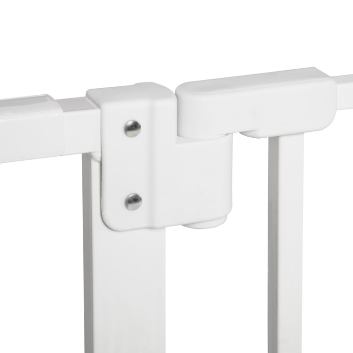 PawHut Adjustable Safety Gate Dog Barrier for Doorways, Corridors, Staircases with Three Extensions and Adjustable Screws - White