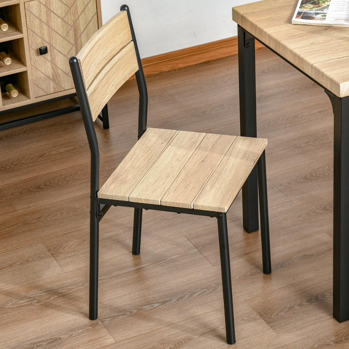 3 Pieces Compact Dining Table 2 Chairs Set Wooden Metal Legs Bistro cafe Kitchen Breakfast Bar Home Furniture