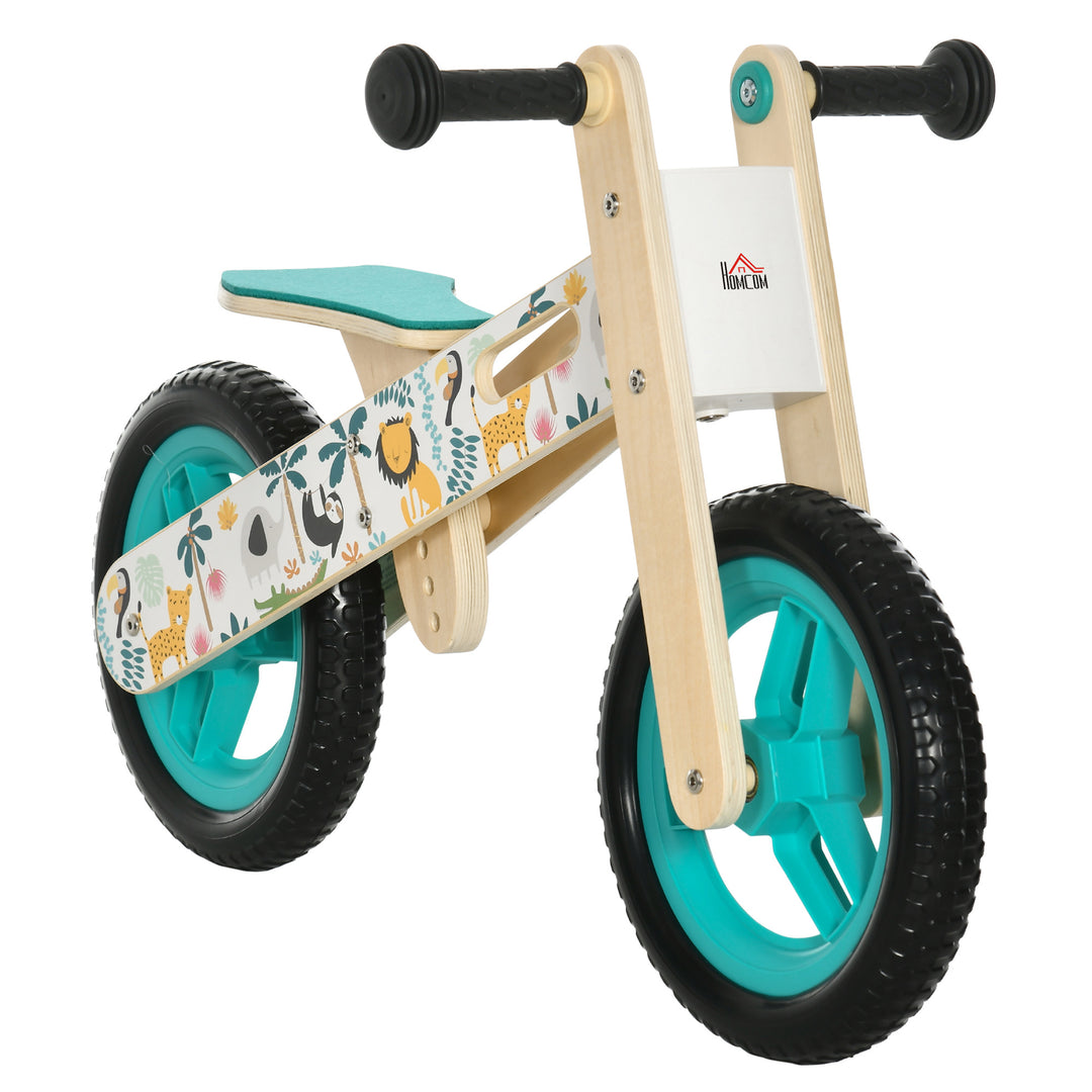 Kids Balance Bike 12 Inch Wooden for 3-6 Years Boys Girls, White